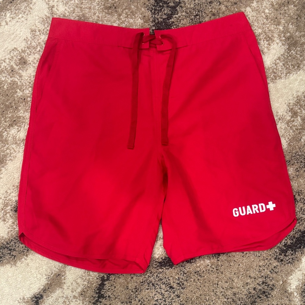 Sporti Men's Red Lifeguard Board Shorts